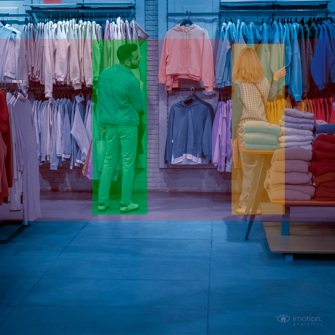 Retail heatmap analytics showing customer movement patterns to optimize staffing and reduce labor costs